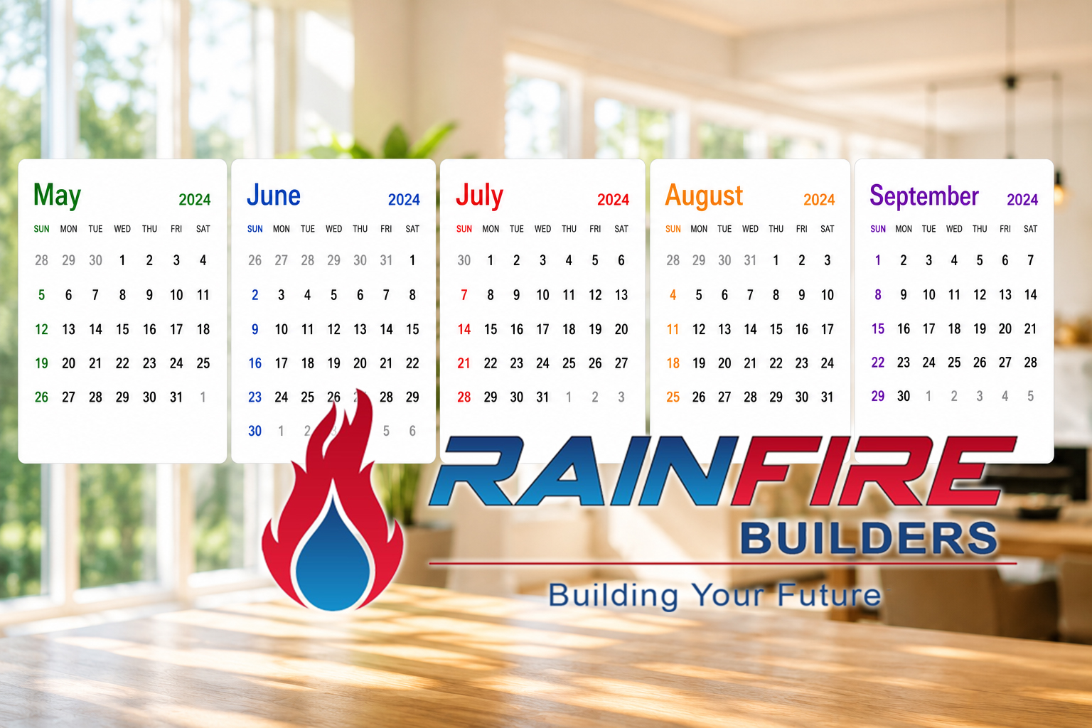RainFIre Builders Exteriors Calendars